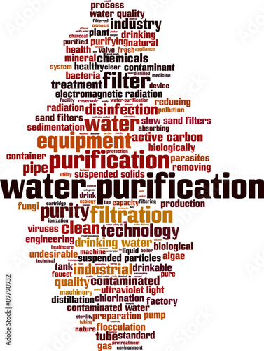 Water purification word cloud concept. Vector illustration