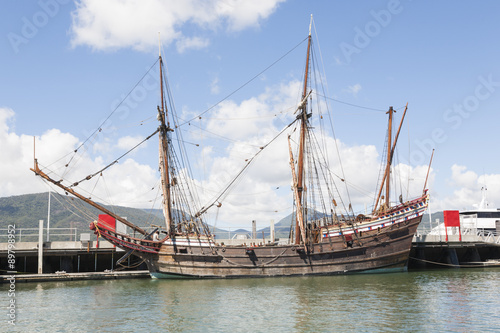 Old wooden sail ship