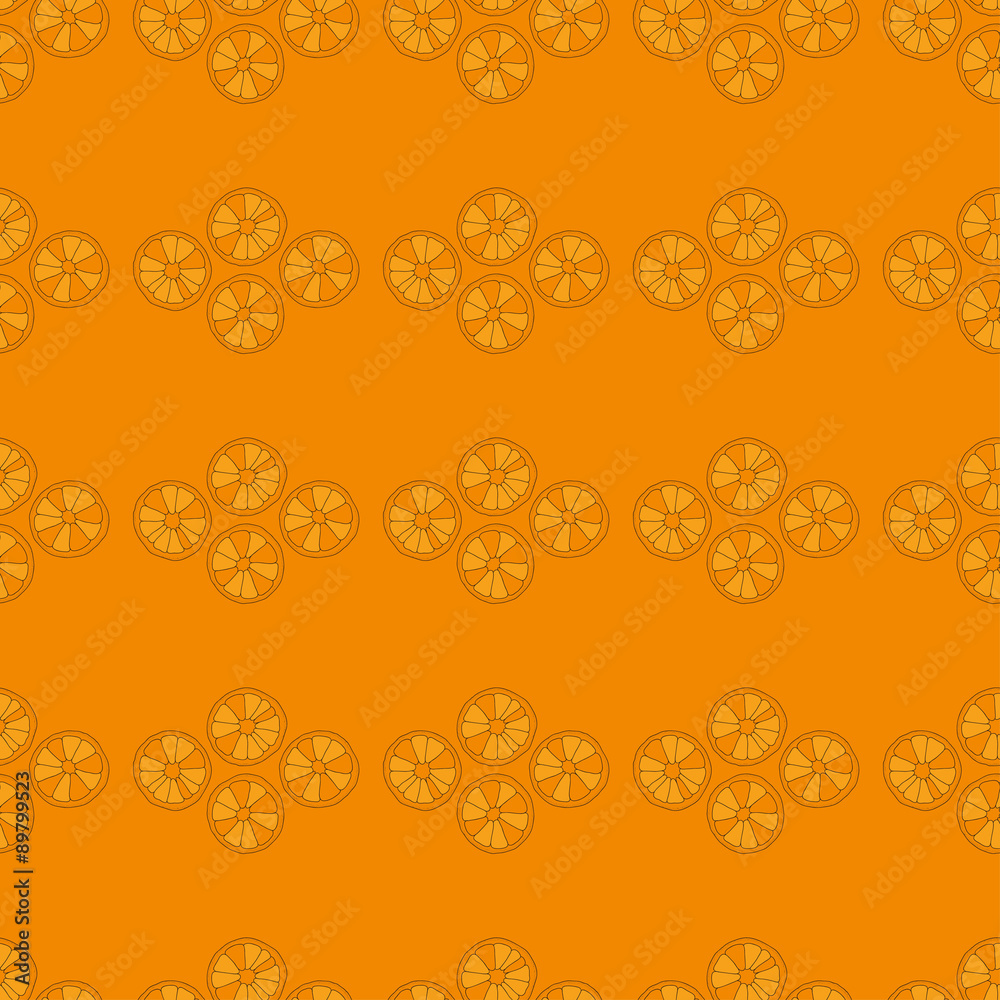 Vector seamless pattern with citrus fruits. Oranges background