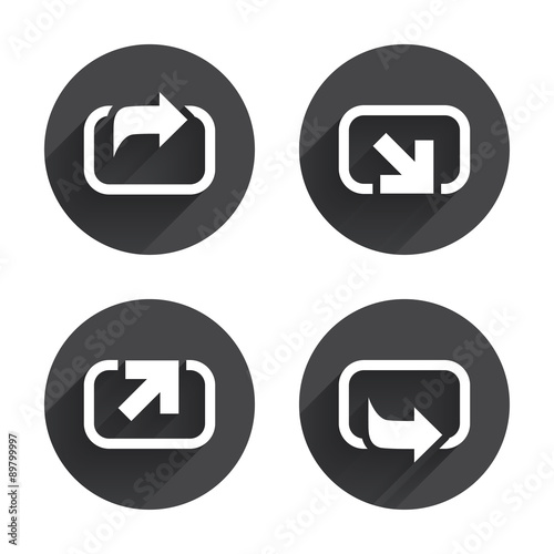 Action icons. Share symbols.