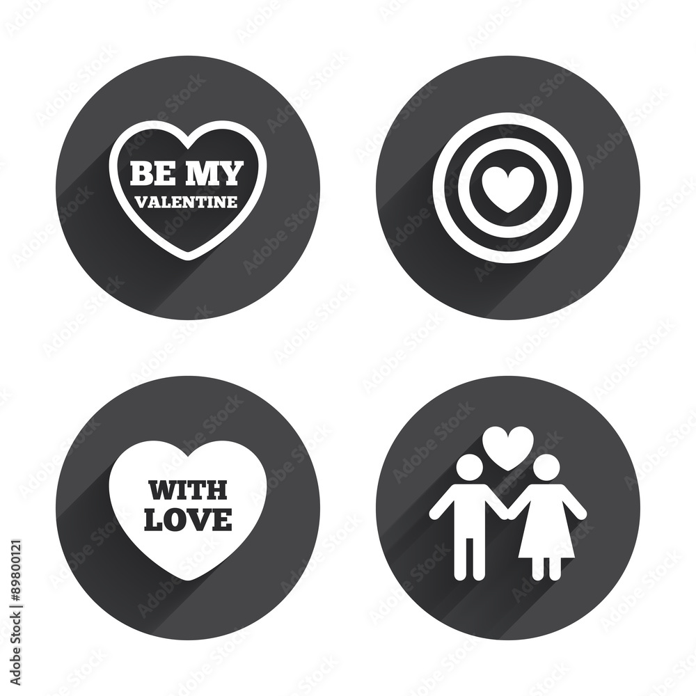 Valentine day love icons. Target aim with heart. Valentine day love icons. Target aim with heart.