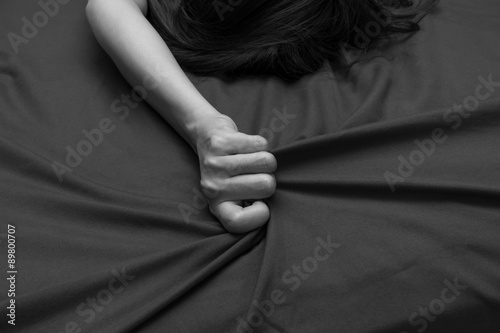 hand grasp bed sheet © marchsirawit