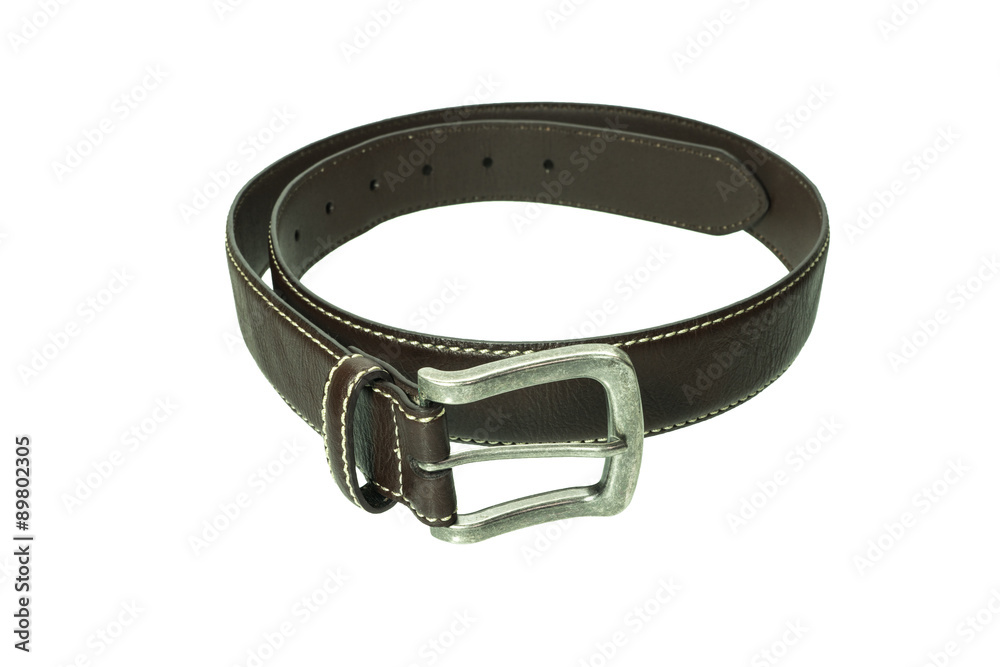 Leather belt isolated on white background Leather belt isolated on white background