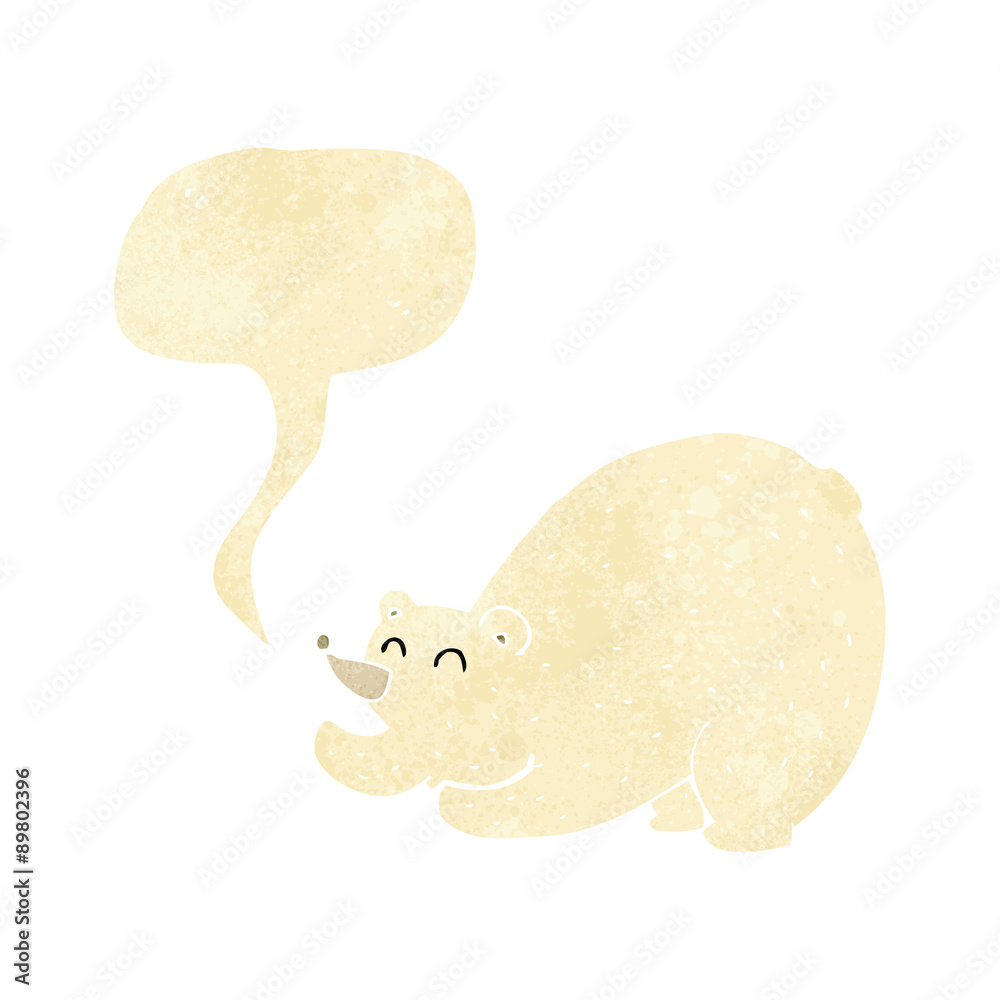 cartoon stretching polar bear with speech bubble cartoon stretching polar bear with speech bubble