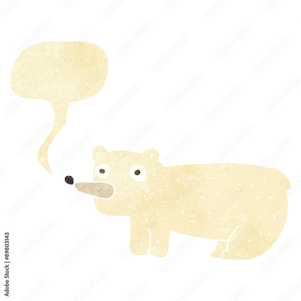 funny cartoon polar bear with speech bubble funny cartoon polar bear with speech bubble