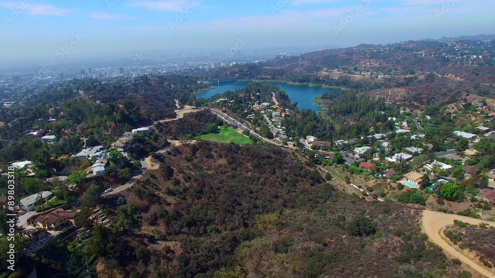 Aerial video of Hollywood Hills California Aerial video of Hollywood Hills California