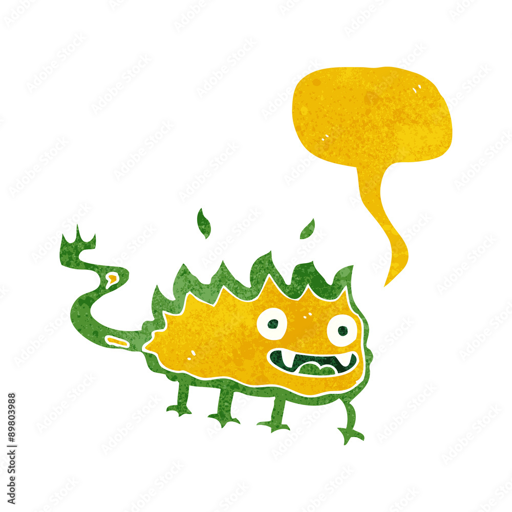 cartoon little fire demon with speech bubble cartoon little fire demon with speech bubble