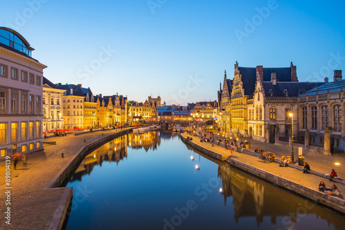 The Canal in Ghent city in Belgium