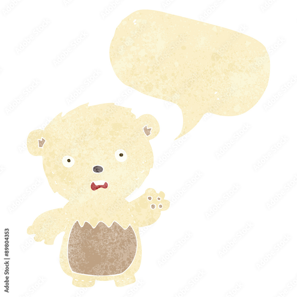 cartoon worried polar bear with speech bubble cartoon worried polar bear with speech bubble