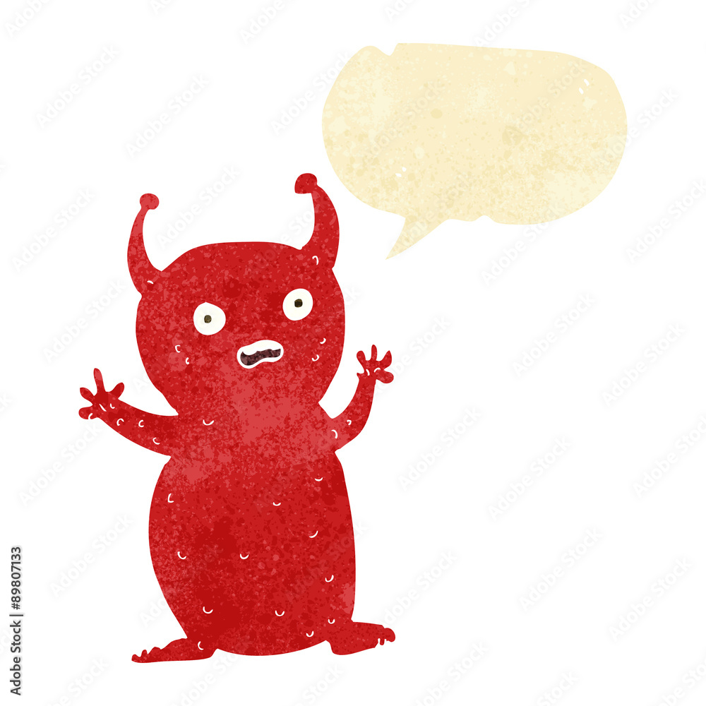 cartoon funny little alien with speech bubble cartoon funny little alien with speech bubble