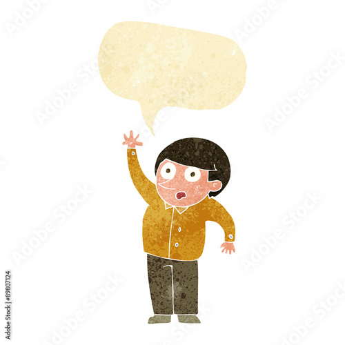 cartoon man asking question with speech bubble