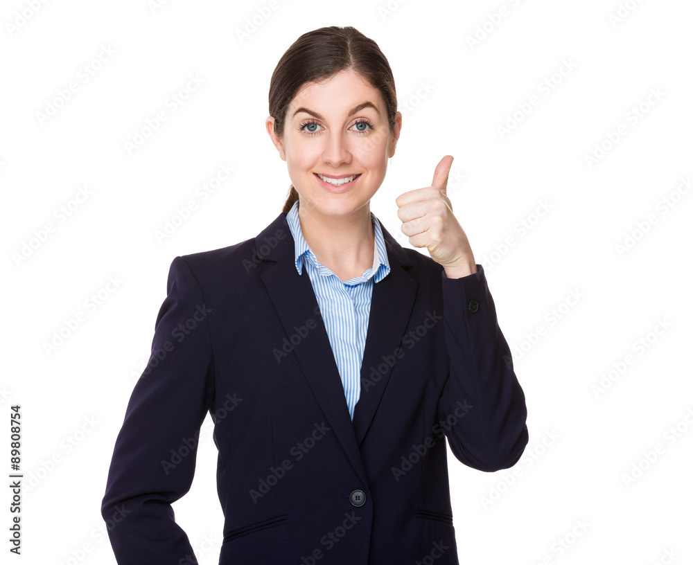Businesswoman with thumb up gesture Businesswoman with thumb up gesture