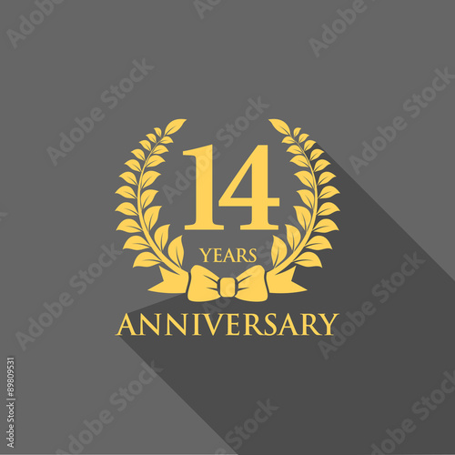 anniversary logo ribbon wreath flat 14