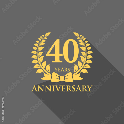 anniversary logo ribbon wreath flat 40