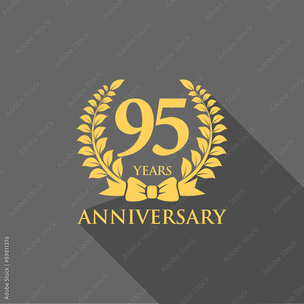 Fototapeta premium anniversary logo ribbon wreath flat 95