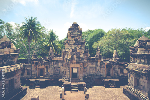 The main castle of Prasat Sadok Kok Thom at Sa Kaeo Province in photo