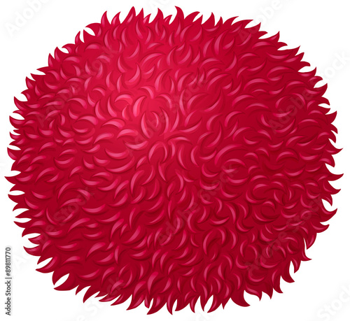 Red fluffy ball alone