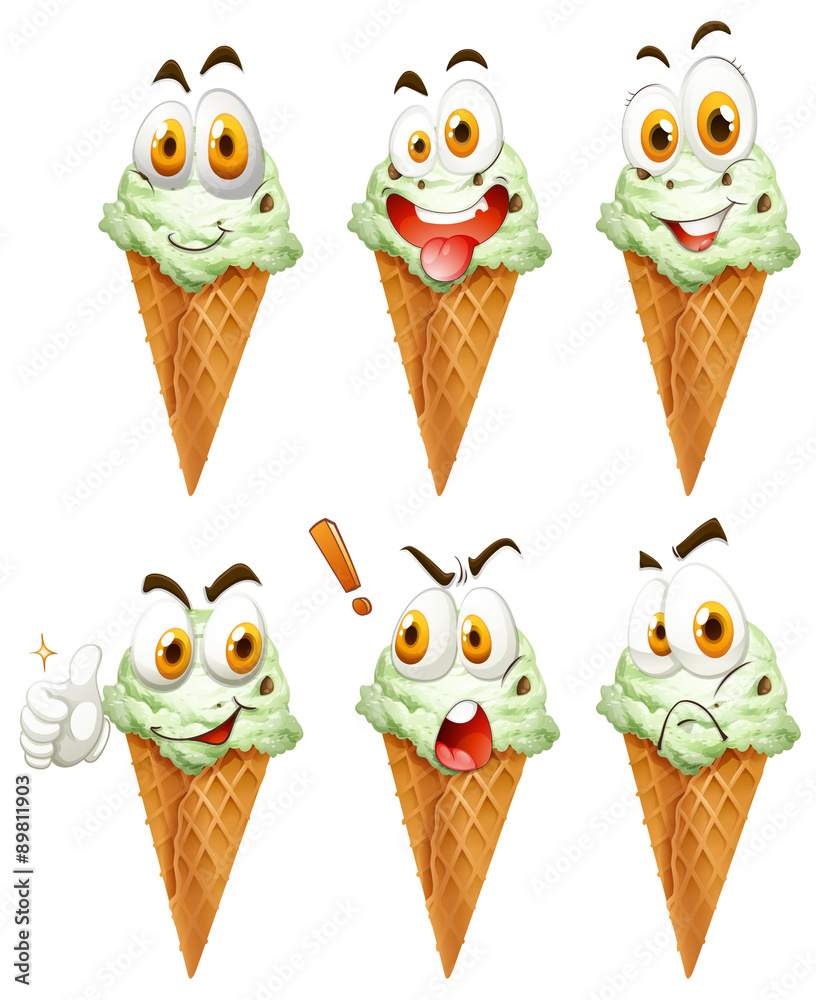Ice cream cone with faces Ice cream cone with faces