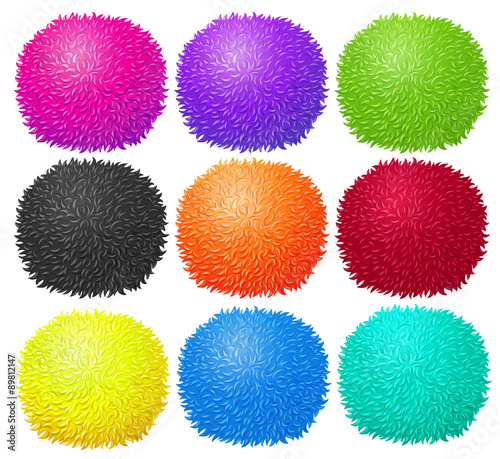 Fluffy ball in many colors