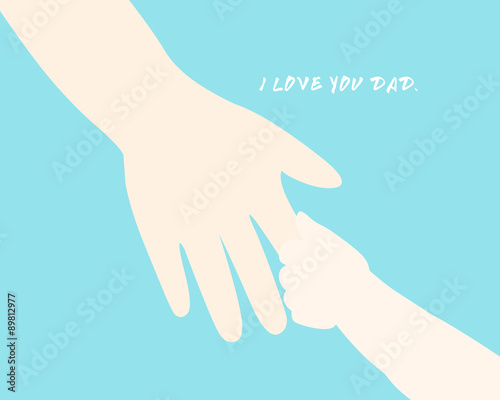 child take a walk with daddy vector illustration