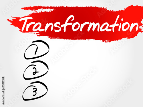 TRANSFORMATION blank list, fitness, sport, health concept