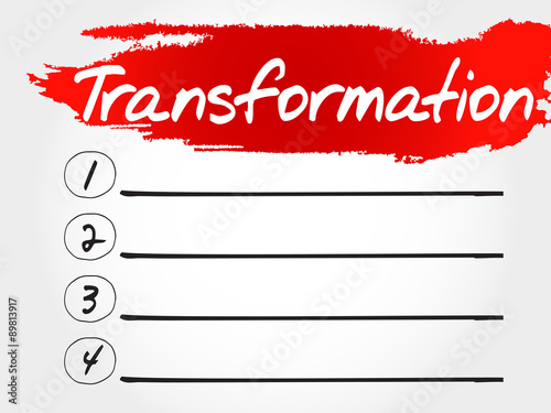 TRANSFORMATION blank list, fitness, sport, health concept