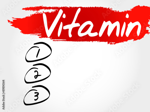 VITAMIN blank list, fitness, sport, health concept