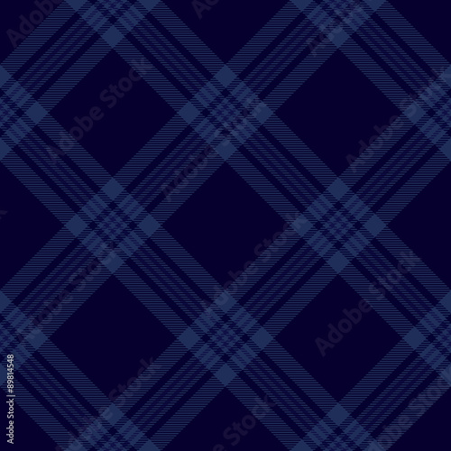 Dark blue tartan diagonal seamless pattern background