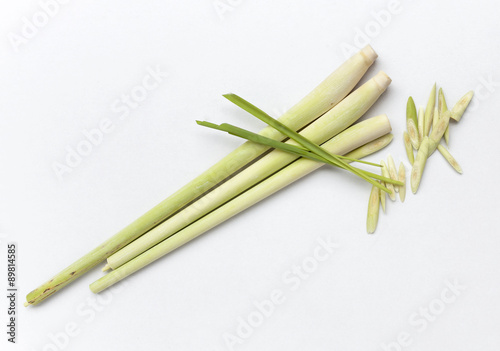 Fresh Lemongrass on white background