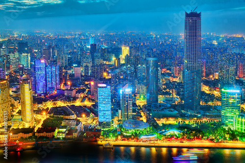 SHANGHAI  CHINA - MAY 23  2015 Beautiful view of  Shanghai -  Bu
