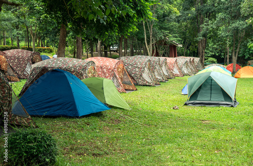 Tourist tent in forest thailand