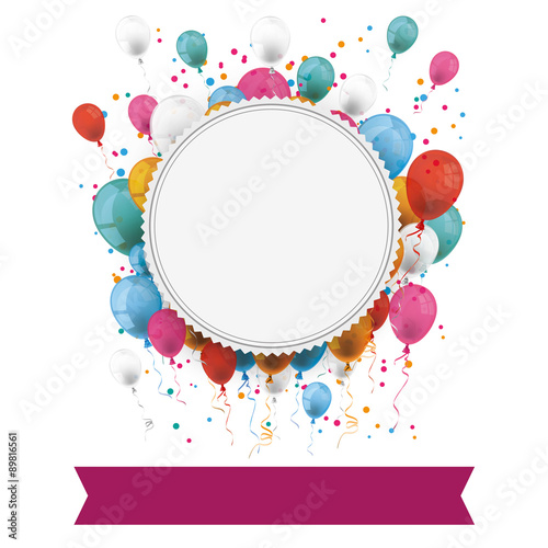 Paper Emblem Balloons Confetti Banner