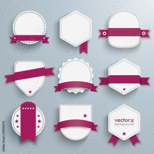 Nine White Empty Sale Labels