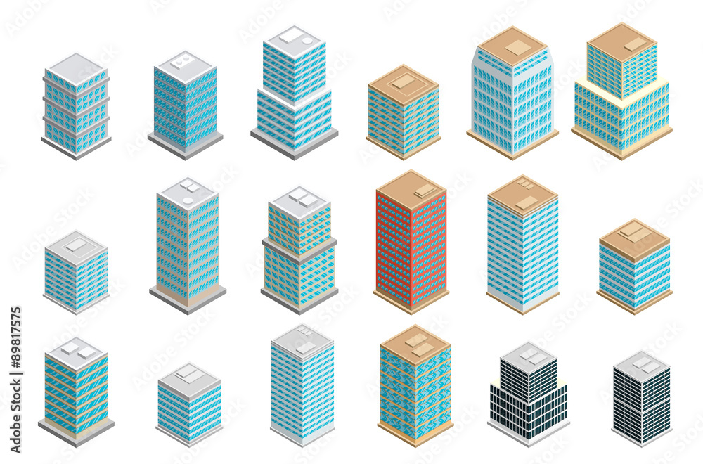 A vector illustration of modern sate of the art office buildings A vector illustration of modern sate of the art office buildings