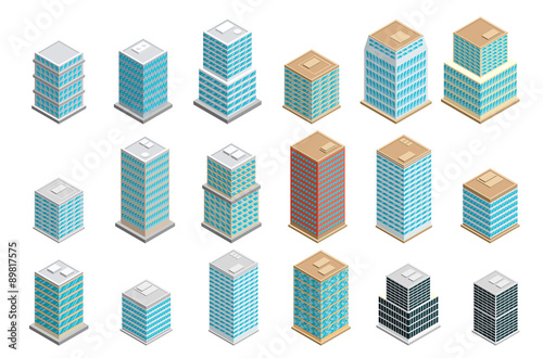 A vector illustration of modern sate of the art office buildings