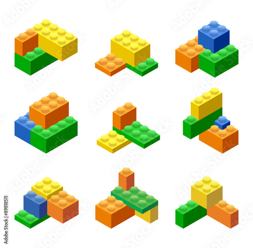 Isometric Plastic Building Blocks and Tiles
