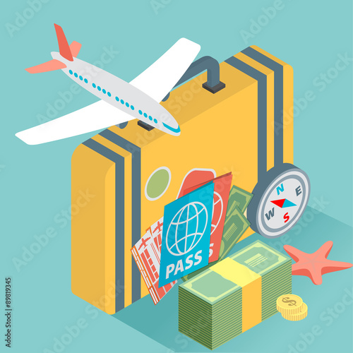 Isometric design style modern vector illustration icons set 
