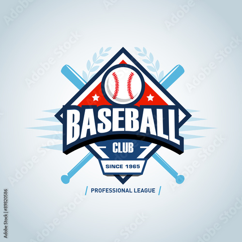 Baseball sport badge logo design template and some elements for logos, badge, banner, emblem, label, insignia, T-shirt screen and printing. Baseball logotype template.