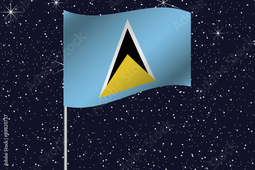 3D Flag Illustration waving in the night sky of the country of