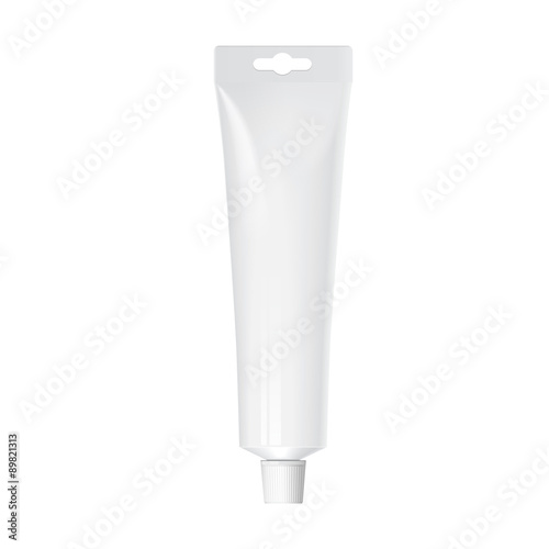 Realistic white tube. For cosmetics