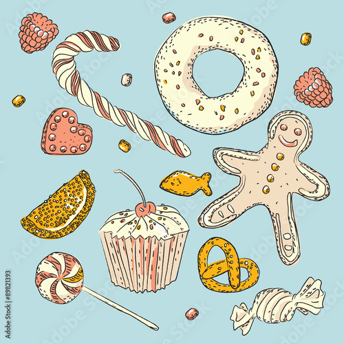 Vector card with colorful cupcake