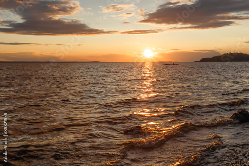 sunset on the big lake