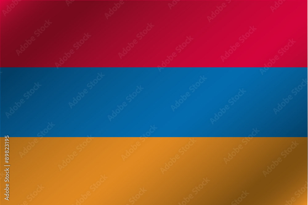 Fototapeta premium 3D Wavy Flag Illustration of the country of Armenia
