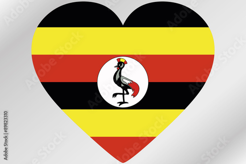 Free Download Flag Illustration of a heart with the flag of  Uganda - GFXLoad