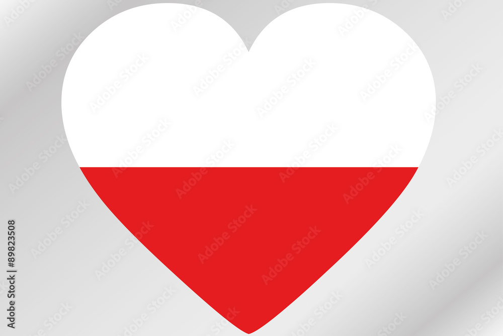 Obraz premium Flag Illustration of a heart with the flag of Poland