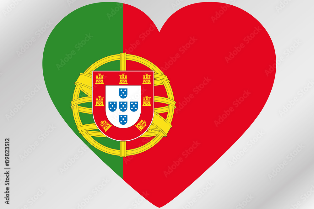 Flag Illustration of a heart with the flag of  Portugal
