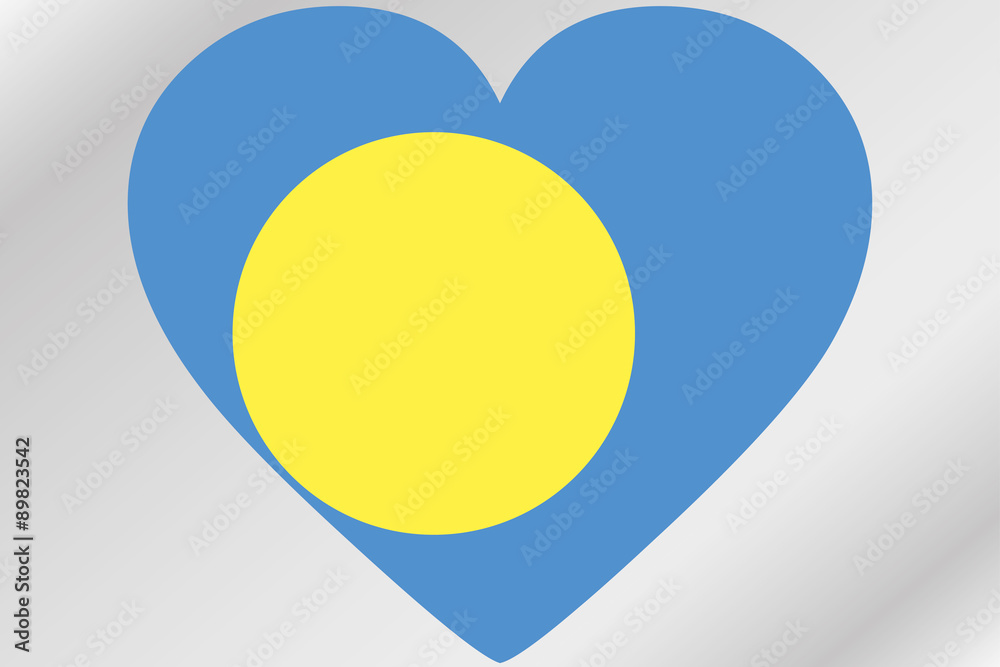 Flag Illustration of a heart with the flag of  Palau