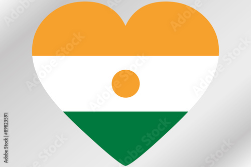 Free Download Flag Illustration of a heart with the flag of  Niger - GFXLoad