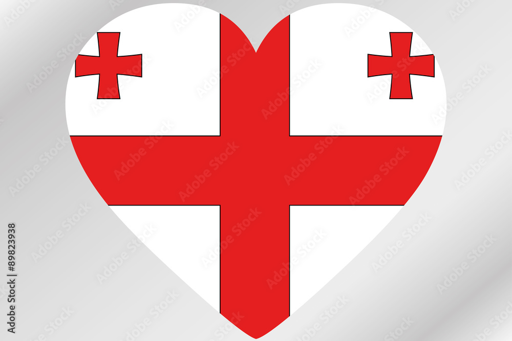 Flag Illustration of a heart with the flag of  Georgia