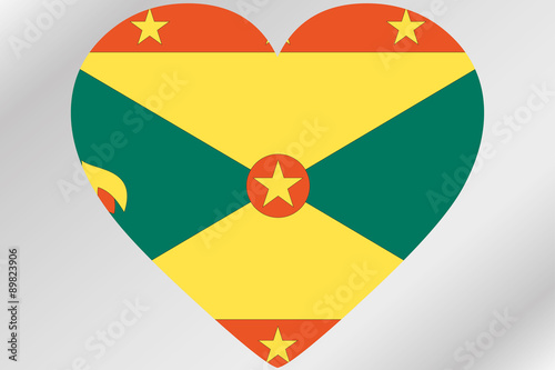 Flag Illustration of a heart with the flag of  Grenada